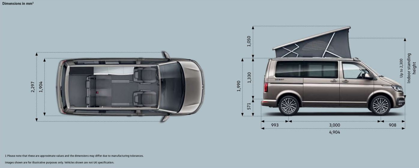 vw california 6.1 dimenzije